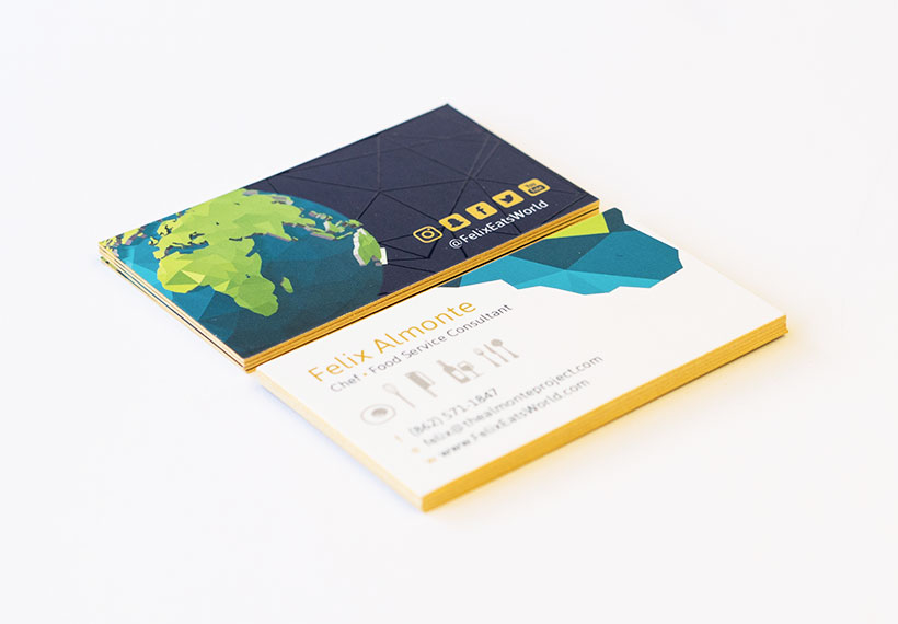 Felix-Almonte-Gold-Painted-Business-Cards